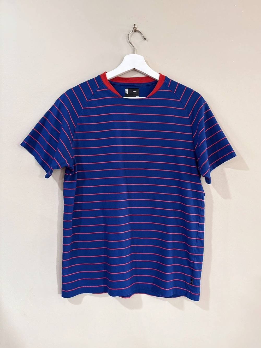 Hall of Fame Tee Men's S Blue Stripe Cotton Crewneck Streetwear Skater Retro